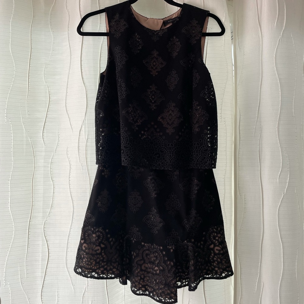 Black, backless lace BCBGMaxazria dress